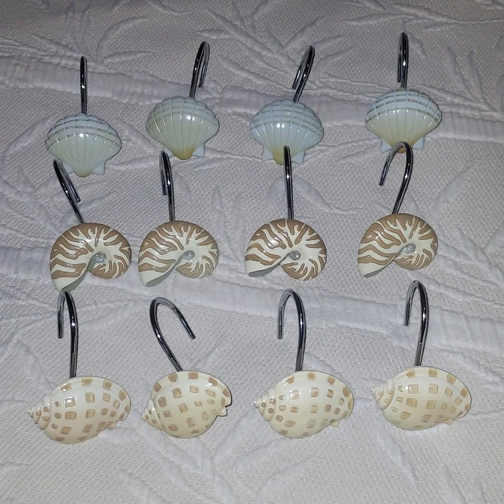2 Sets Of 12 Shower Curtain Hooks